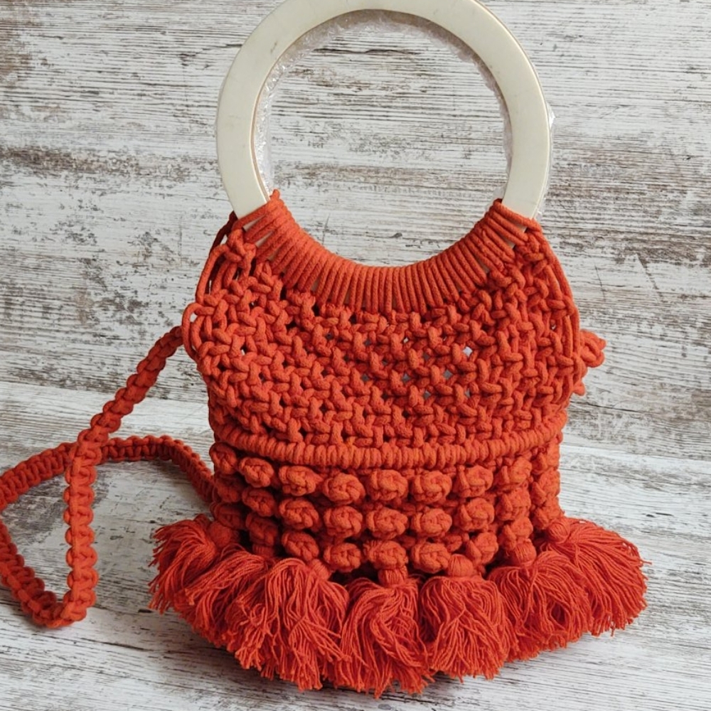 🟧NWT Cleobella Monaco Hand Woven Tassel - Picture 4 of 14
